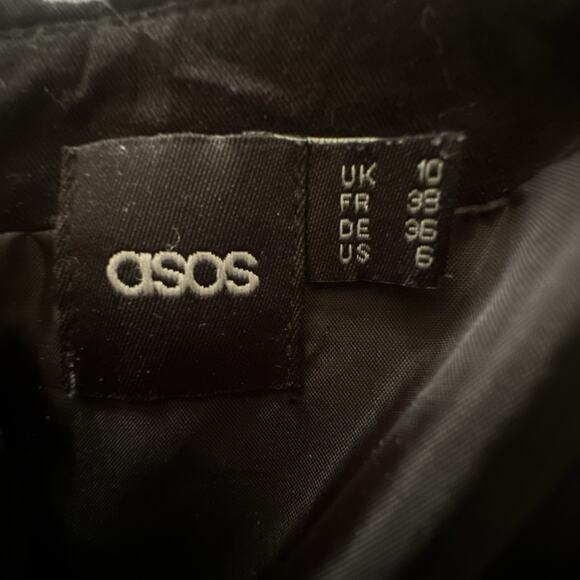 ASOS Womens Jumpsuit 6 Black Strapless Pockets Tapered Leg Preppy Minimalist - Picture 7 of 13